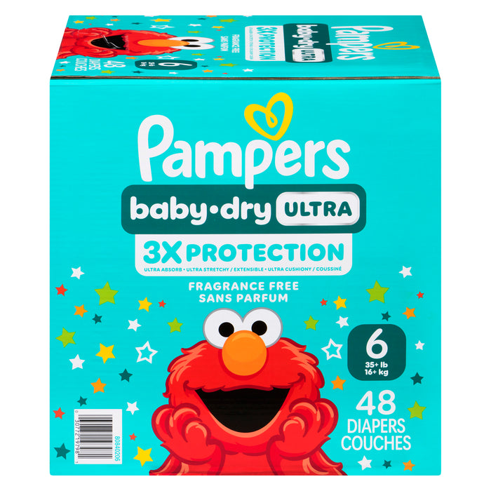 Couches Baby Dry Ultra Pampers, taille 6 – emb. de 48