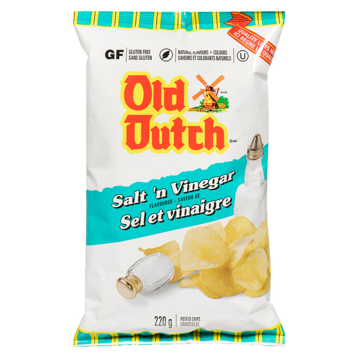 Old Dutch Croustilles Saveur de Sel et Vinaigre, 220 g