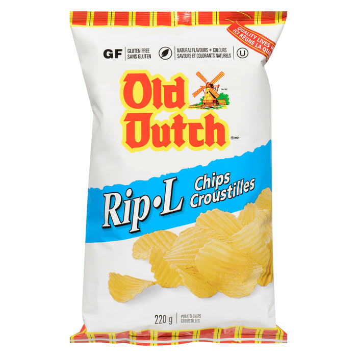 Old Dutch Rip-L Potato Chips 220 g