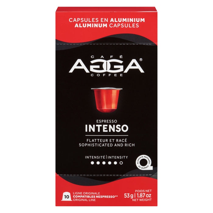 AGGA Coffee Aluminum Capsules Espresso Intenso Strong, 53 g, 10-Capsules