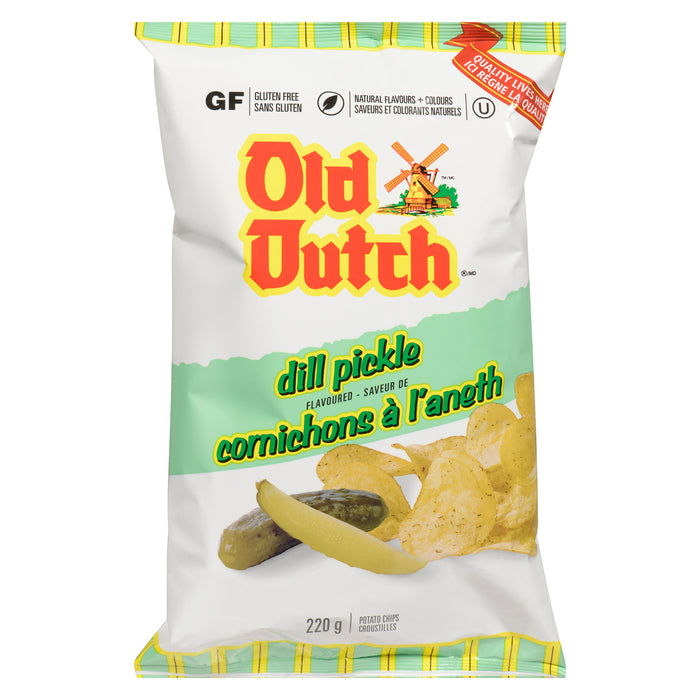 Old Dutch Croustilles Saveur de Cornichons à l'Aneth, 220 g