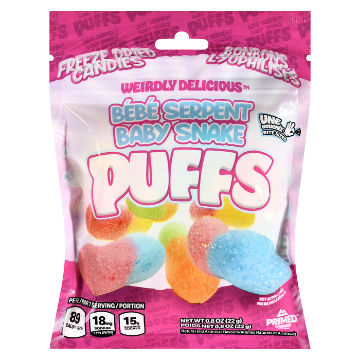 Primed Warrior Freeze Dried Candies Baby Snake Puffs, 22 g