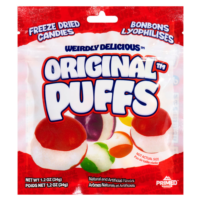 Primed Warrior Bonbons Lyophilises Original Puffs, 34 g