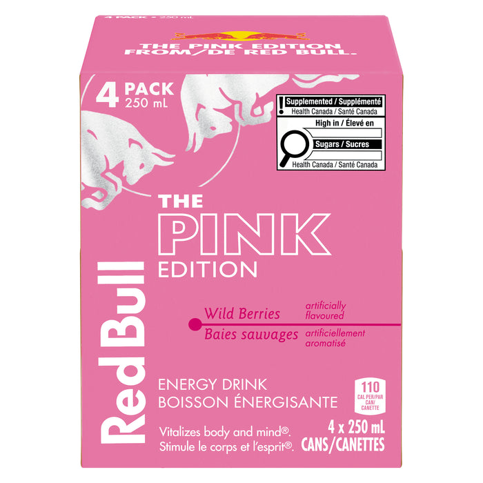 Boisson énergisante baies sauvages The Pink Edition Red Bull, emb. de 4 x 250 ml