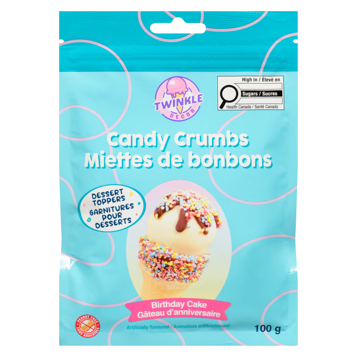 Garnitures pour desserts Miettes de bonbons Gâteau d'anniversaire Twinkle Decor – 100 g