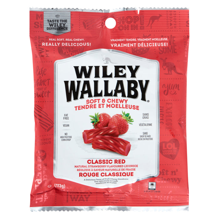 Wiley Wallaby Natural Strawberry Licorice, 113 g