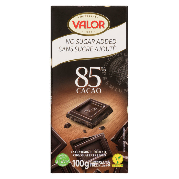 Chocolat extra noir à 85 % de cacao Valor Chocolates, 100 g