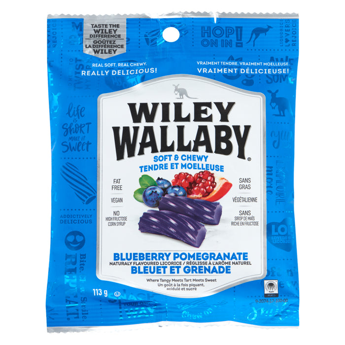 Wiley Wallaby Naturally Flavoured Licorice Blueberry Pomegranate, 113 g