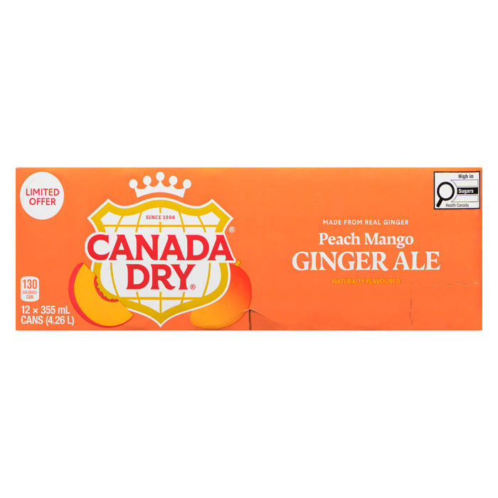 Canada Dry Peach Mango, 12-Pack, 355 ml