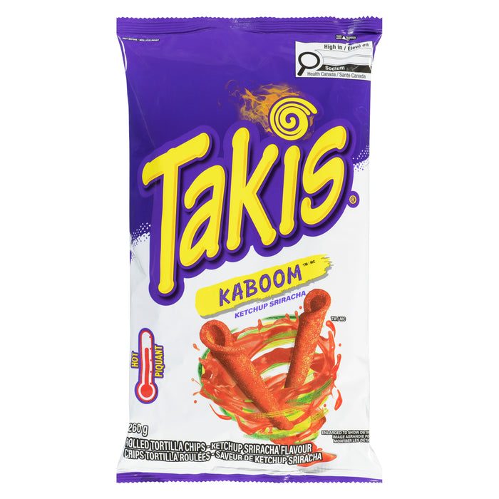 Takis Kaboom Rolled Tortilla Chips Ketchup Sriracha Flavour Hot, 260 g