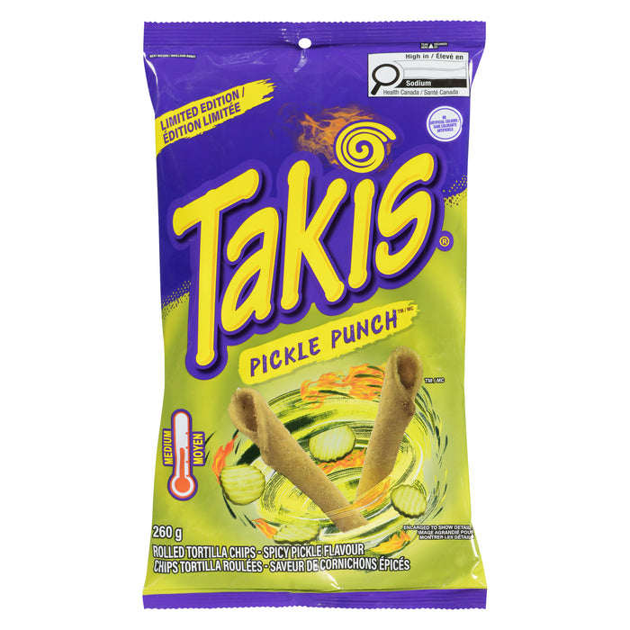 Grignotines Takis, punch aux cornichons, 260 g