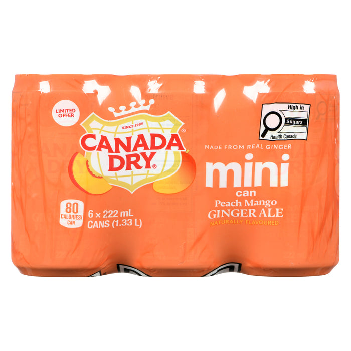 Canada Dry Peach Mango, 6-Pack, 222 ml
