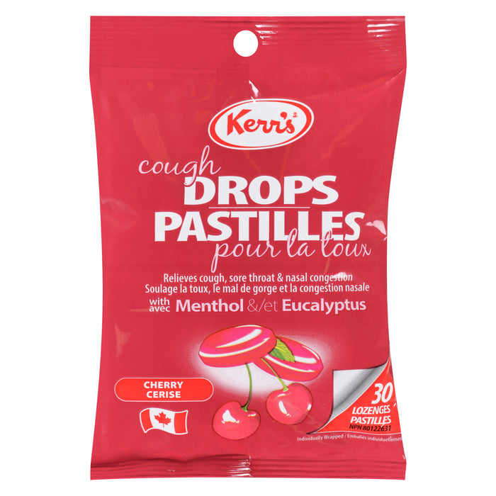 Kerr's Cough Drops Cherry with Menthol & Eucalyptus, 30-Pack
