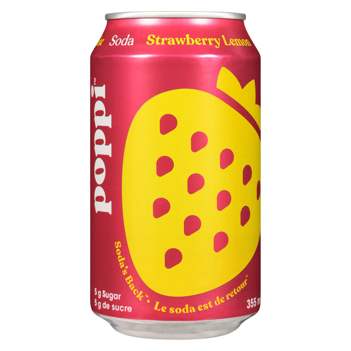 Poppi Soda Strawberry Lemon, 355 ml