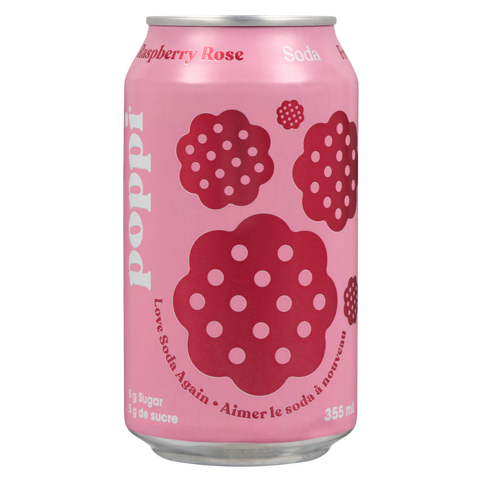 Poppi Soda Raspberry Rose, 355 ml