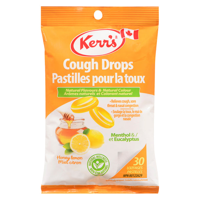 Kerr's Pastilles pour la Toux Miel Citron avec Menthol et Eucalyptus, emb. de 30