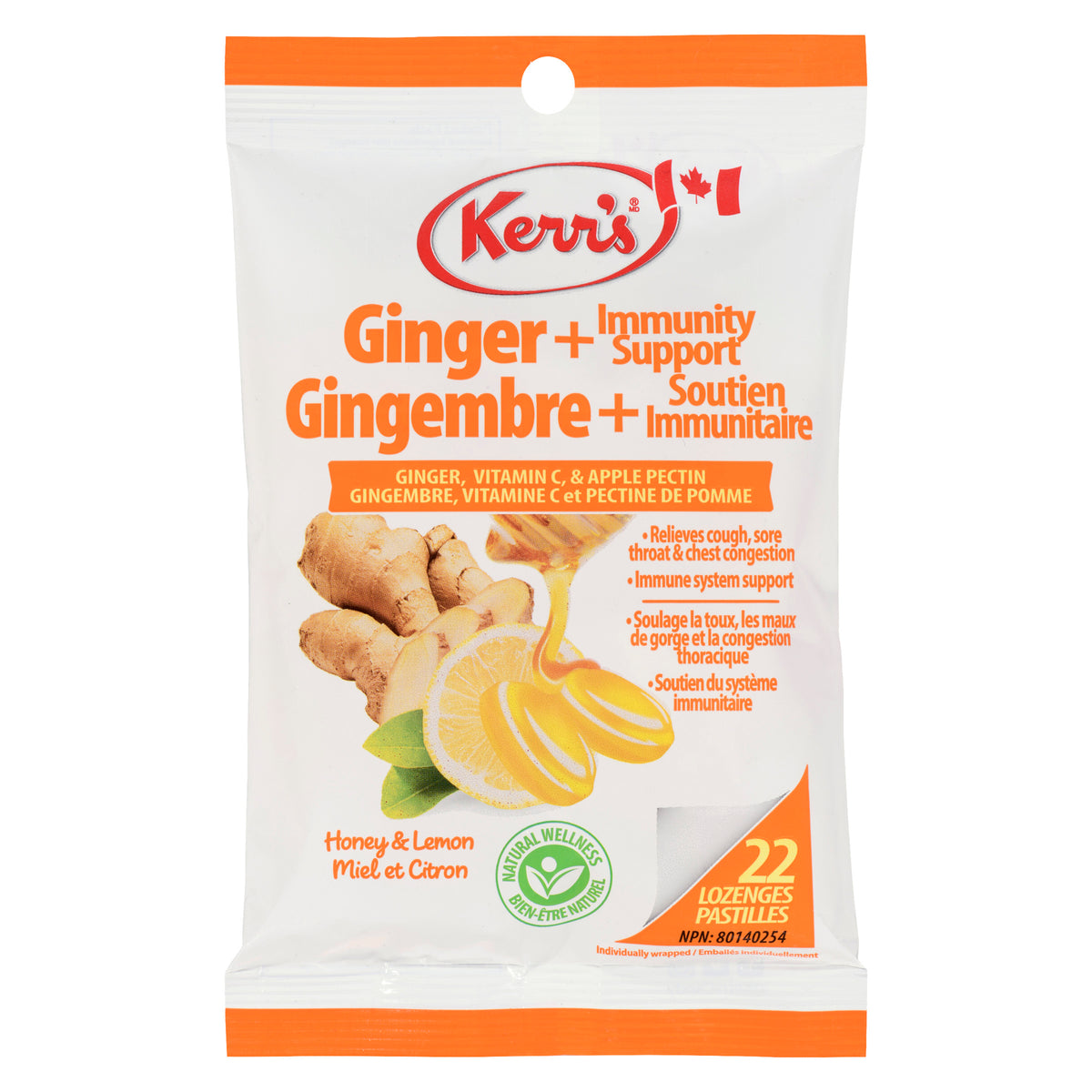Kerr's Ginger + Immunity Support Honey & Lemon, 22-Pack – Giant Tiger