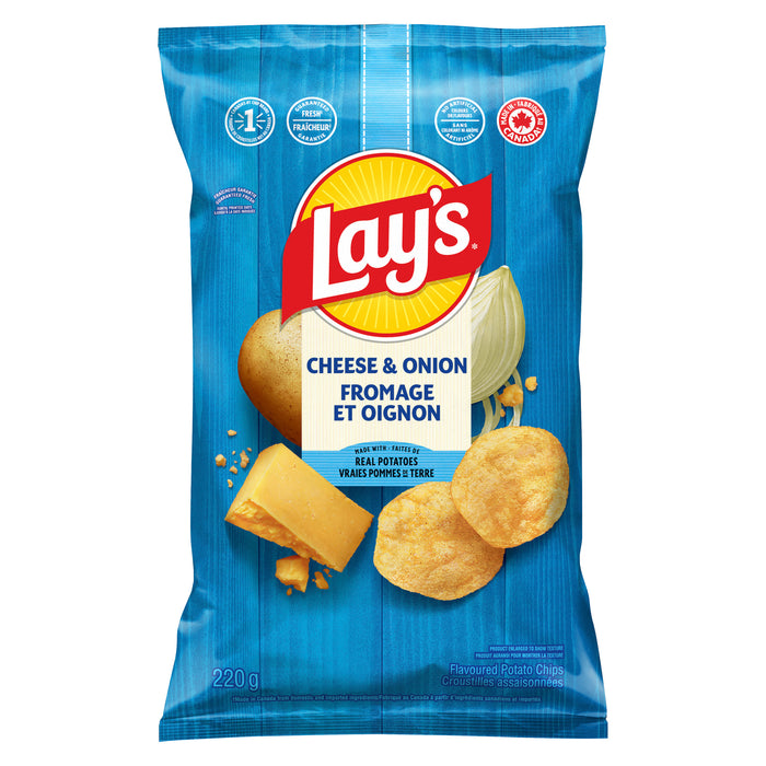 Lay's Cheese & Onion Potato Chips, 220 g