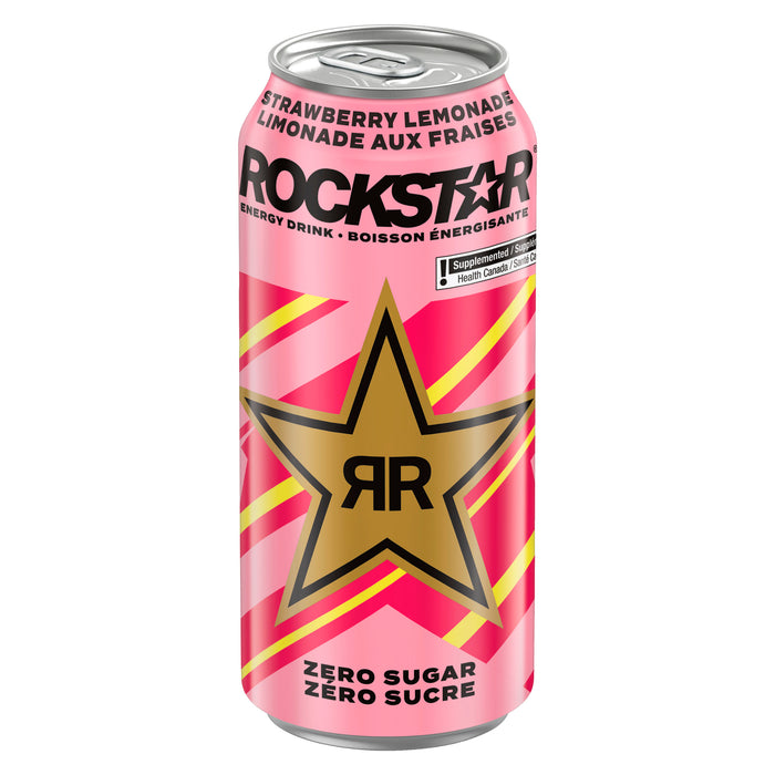 Boisson énergisante Rockstar Energy Zero, limonade à la fraise, 473 ml