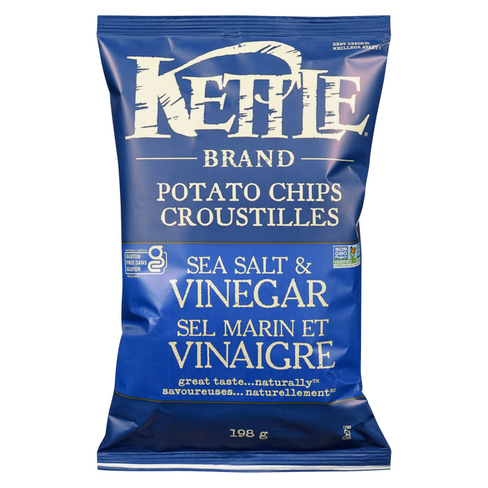 Kettle Brand Potato Chips Sea Salt & Vinegar, 198 g