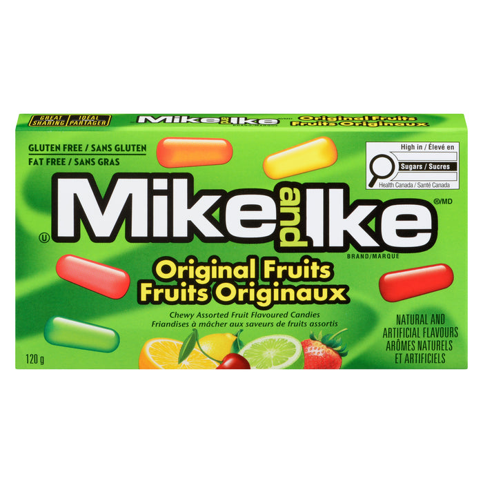 Mike and Ike Chewy Assorted Fruit Flavoured Candies, 120 g