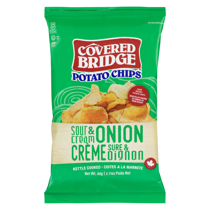 Covered Bridge Potato Chips Sour Cream & Onion, 60 g