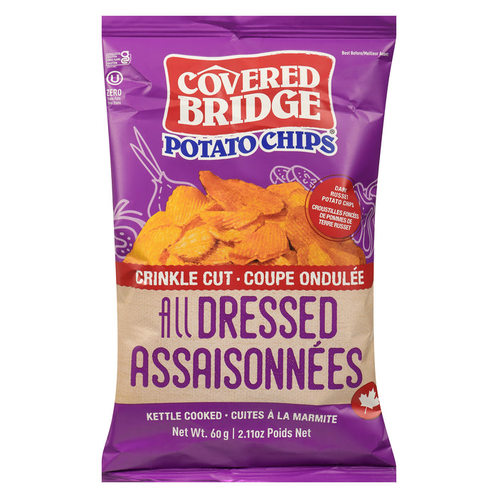 Covered Bridge Potato Chips All Dressed, Crinkle Cut - 60 g