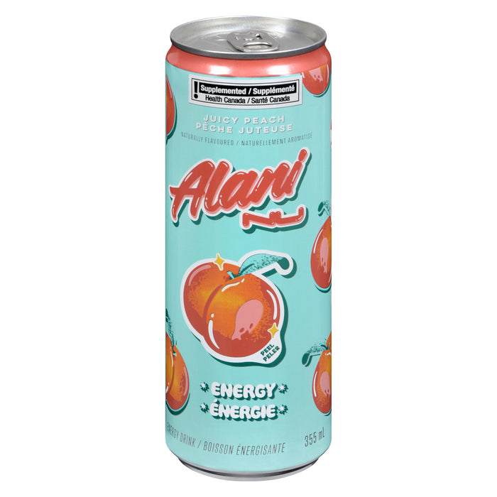 Alani Nu Énergie Boisson Énergisante Pêche Juteuse, 355 ml