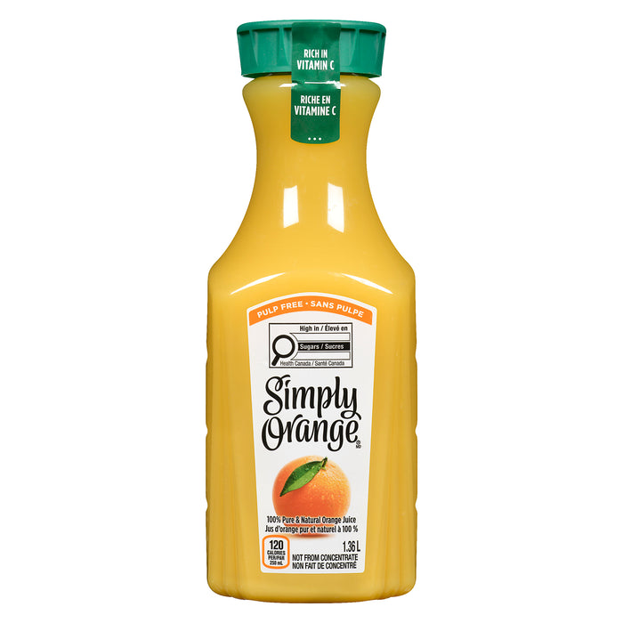 Jus d'orange 100 % pur et naturel sans pulpe Simply Orange – 1,36 L