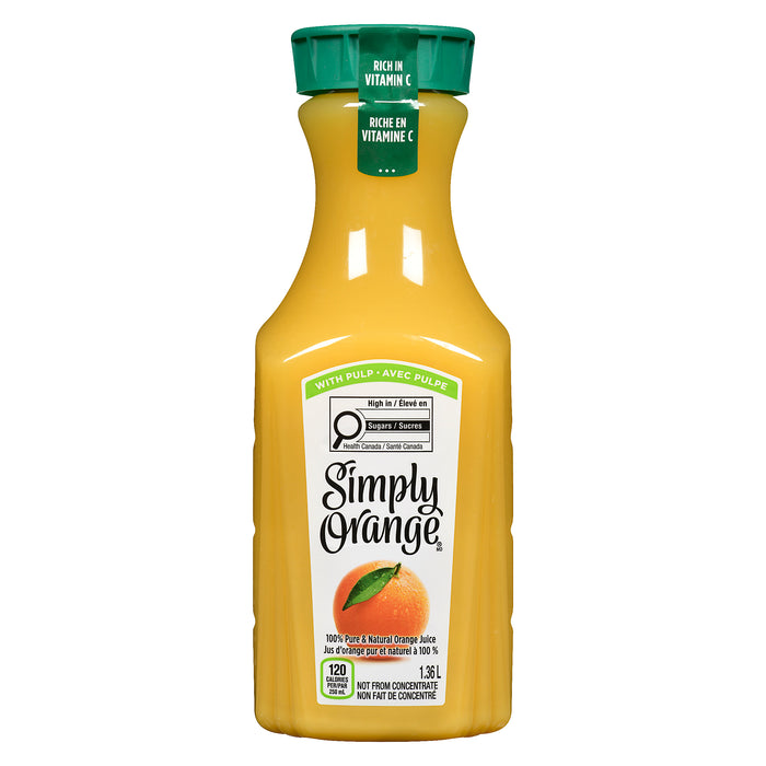 Jus d'orange 100 % pur et naturel avec pulpe Simply Orange – 1,36 L