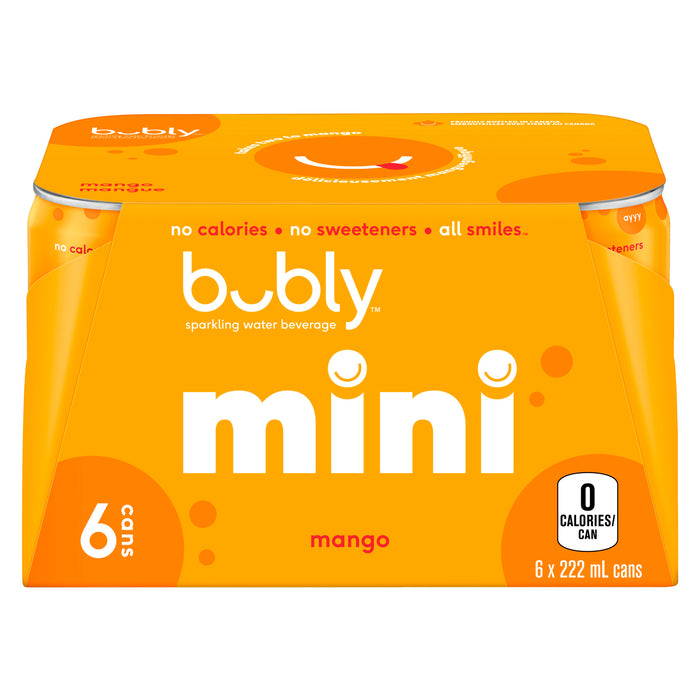 Bubly Boisson à Base d'Eau Pétillante Mangue, emb. de 6, 222 ml