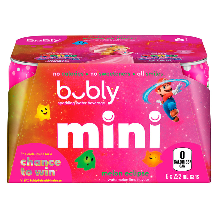 Bubly Sparkling Water Melon Eclipse, 6-Pack, 222 ml