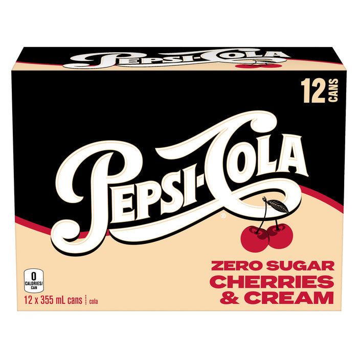 Pepsi-Cola Zero Sugar Cherries & Cream, 12-Pack, 355 ml