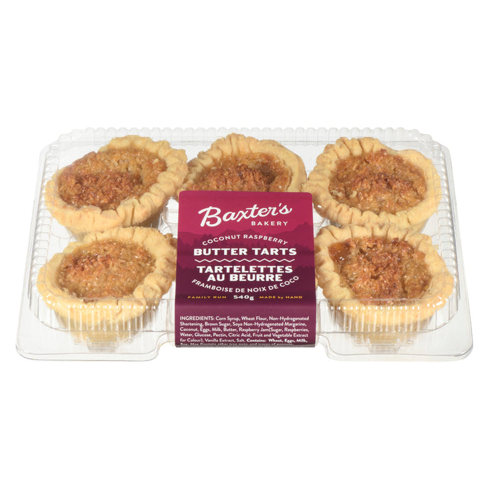 Tartelettes au beurre framboise et noix de coco Baxter's Bakery, 540 g – emb. de 6