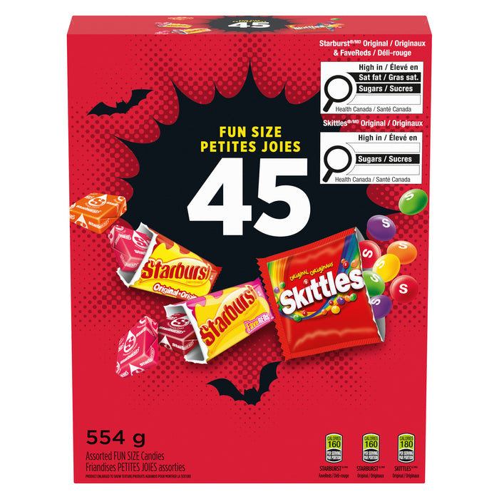 Skittles and Starburst Fun Size Candies, 45-Pack