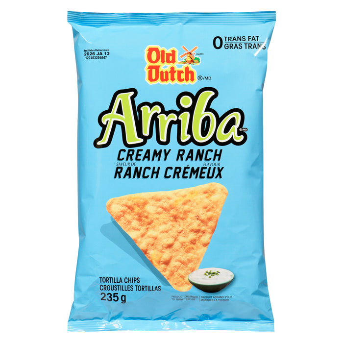 Old Dutch Arriba Tortilla Chips Creamy Ranch Flavour, 235 g