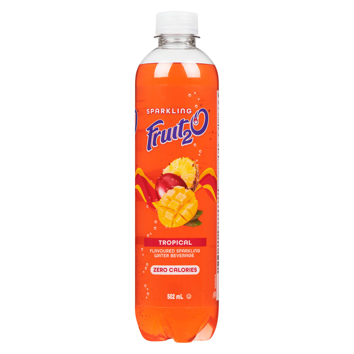 Fruit₂O Flavoured Sparkling Water Beverage Tropical, 502 ml