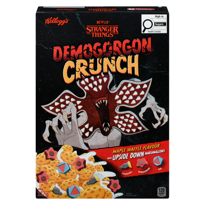 Kellogg's Stranger Things Cereal Demogorgon Crunch Maple Waffle Flavour, 232 g
