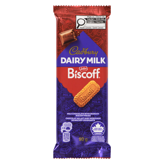 Cadbury Dairy Milk Chocolate with Biscoff, 90 g