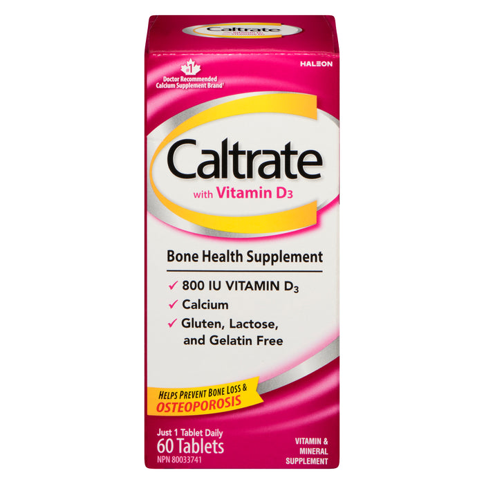 Supplément pour la santé des os avec vitamine D₃ Caltrate – 60 comprimés
