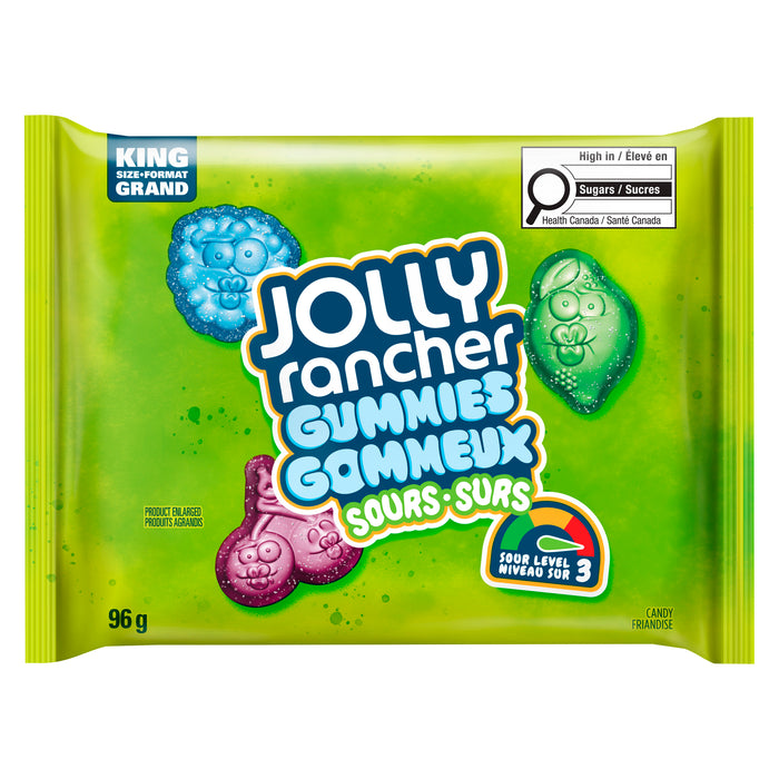 Bonbons Jolly Rancher Gummies surs, format grand, 96 g