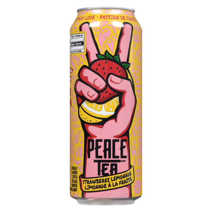 Peace Tea Naturally Flavoured Iced Tea Strawberry Lemonade, 695 ml