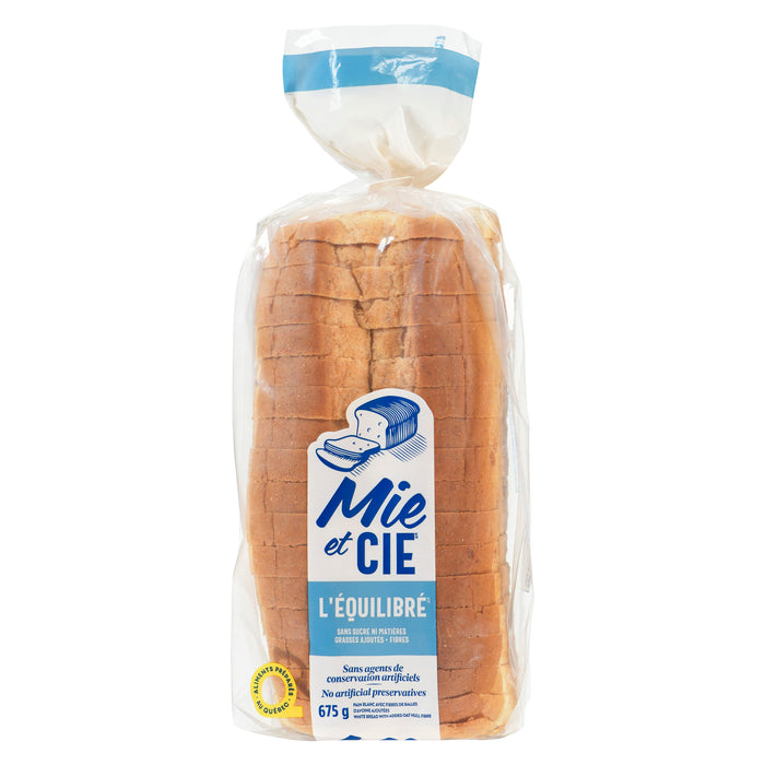 Pain blanc avec fibre de cosse d'avoine ajoutée L'Équilibré Mie et Cie, 675 g