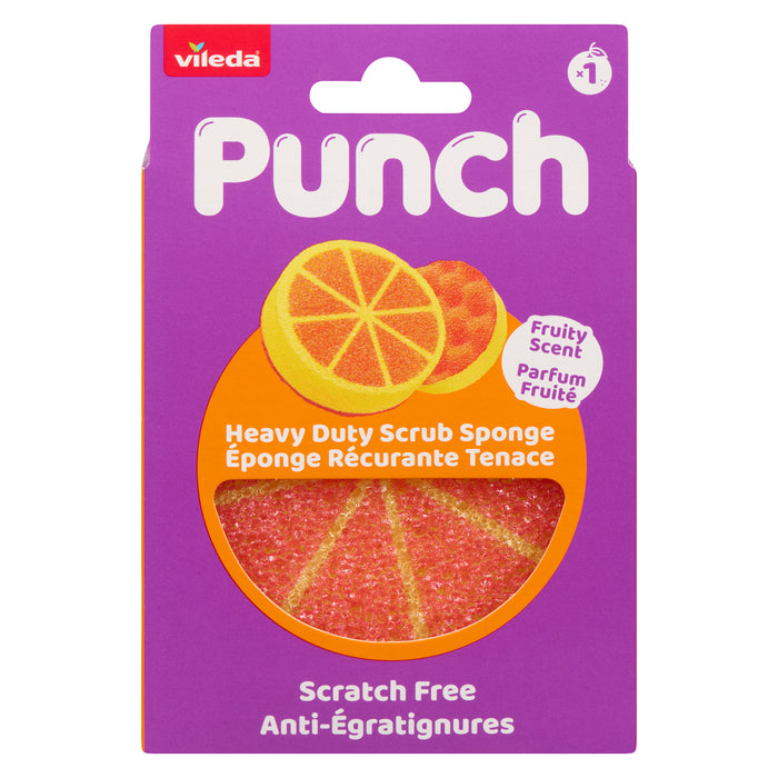 Vileda Punch Scrub Sponge, Orange