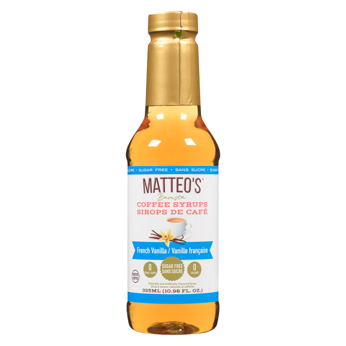 Sirops de café sans sucre Matteo's, vanille française, 325 ml
