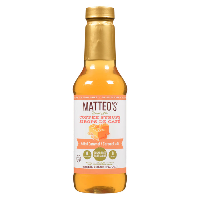 Matteo's Coffee Syrups Salted Caramel Sugar Free, 325 ml