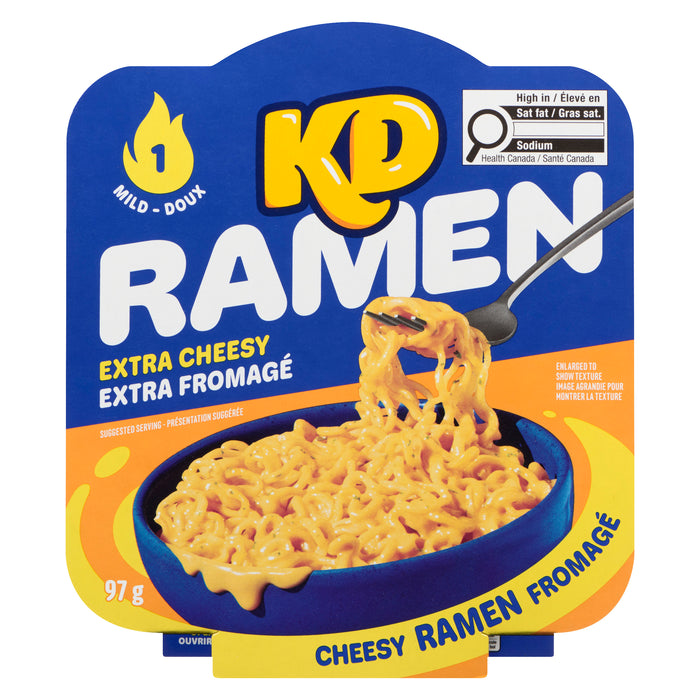 Ramen fromagé doux extra fromagé KD Ramen, piquant de niveau 1, 97 g