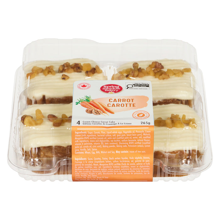 Spring Meadow Bakery Cream Cheese Carrot Cake, 265 g, 4-Pack