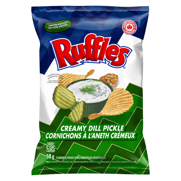 Croustilles assaisonnées Cornichons à l'aneth crémeux Ruffles – 58 g