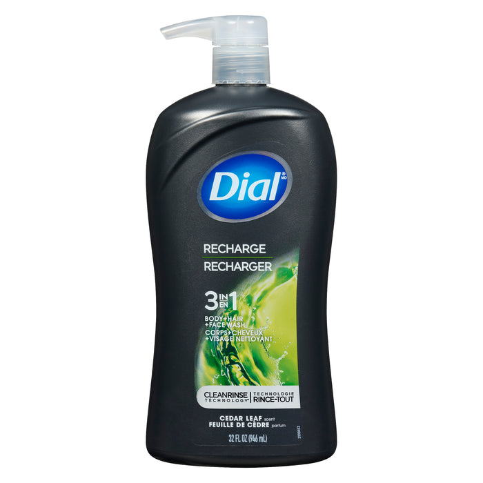 Nettoyant 3 en 1 corps + cheveux + visage Dial, parfum feuille de cèdre, 946 ml